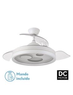 Ventilador DC TURIA 72W 6120LM Blanco 3 ASP.DESPLEGABLES