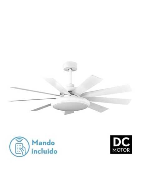 Ventilador DC PIREO 36W Blanco 9 ASPAS BLANCA/Haya