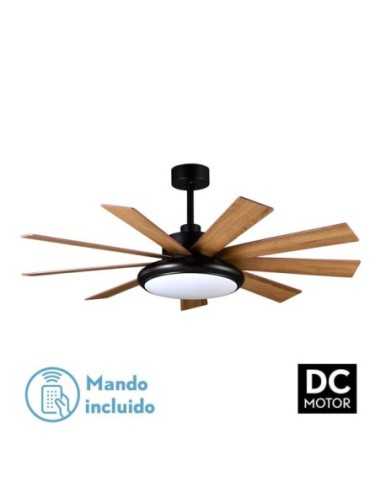 Ventilador DC PIREO 36W Negro 9 ASPAS ROBLE/Haya