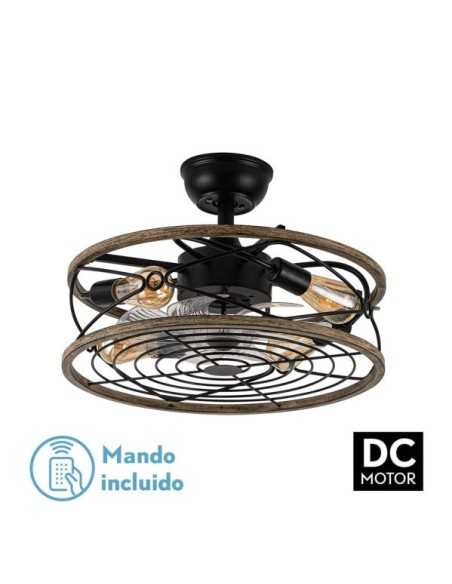 Ventilador DC 4XE27 ARCADIA Negro 8 ASPAS TRANSPARENTES