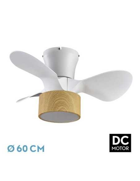 Ventilador DC 24W KOS Blanco/Haya 3 ASPAS 60D