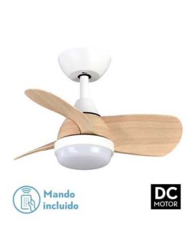 Ventilador DC 24W PIRDO Blanco/Haya 3 ASPAS 60D