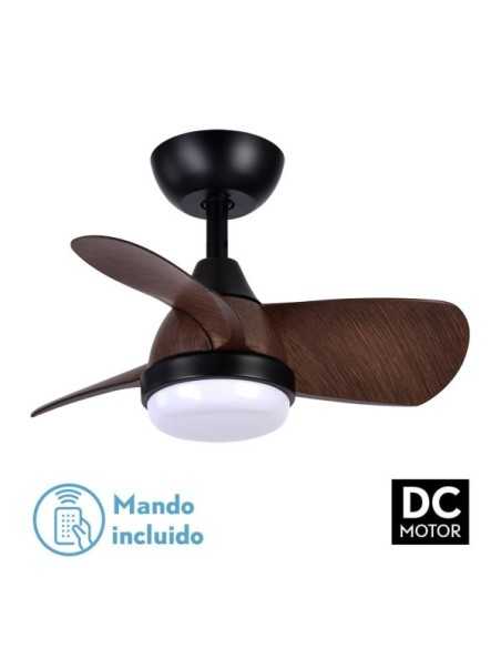 Ventilador DC 24W PIRDO Negro/MARRON 3 ASPAS