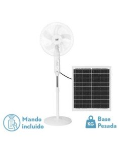 Ventilador DC DE PIE SOLAR CLIMA Blanco 30W 3VEL