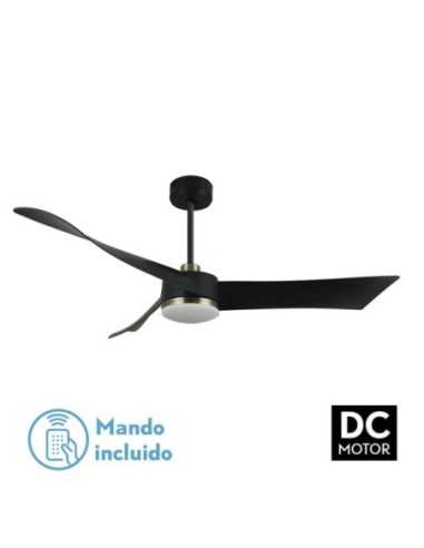 Ventilador DC TEMPEL 26W Negro/CUERO 3 ASPAS