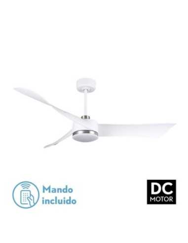 Ventilador DC TEMPEL 26W Blanco/NIQUEL 3 ASPAS