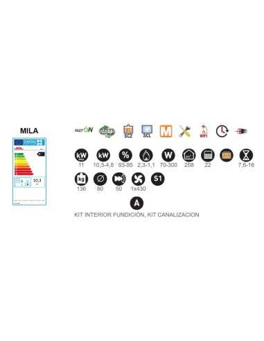 Estufa De Pellet BRONPI Mila 11 Kw Nude Wifi | Hogar Cahersa