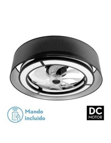 Ventilador DC 58W ANASTASIA Negro/PLATA 8 ASPAS