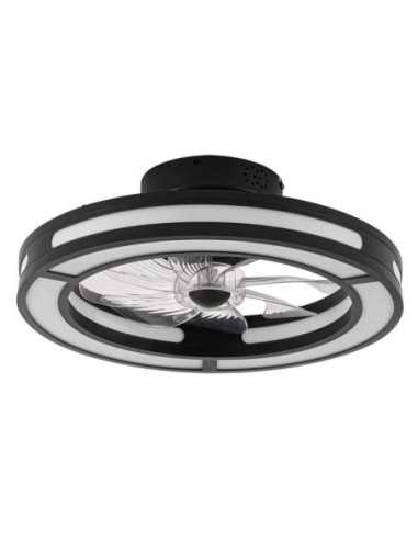 Ventilador DC 58W ANASTASIA Negro/PLATA 8 ASPAS