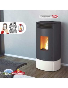 Estufa De Pellet BRONPI Mila 11 Kw Marfil Wi | Hogar Cahersa