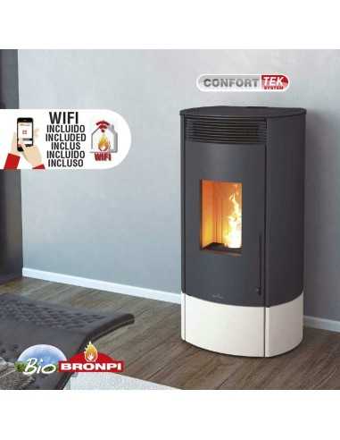 Estufa De Pellet BRONPI Mila 11 Kw Marfil Wi | Hogar Cahersa