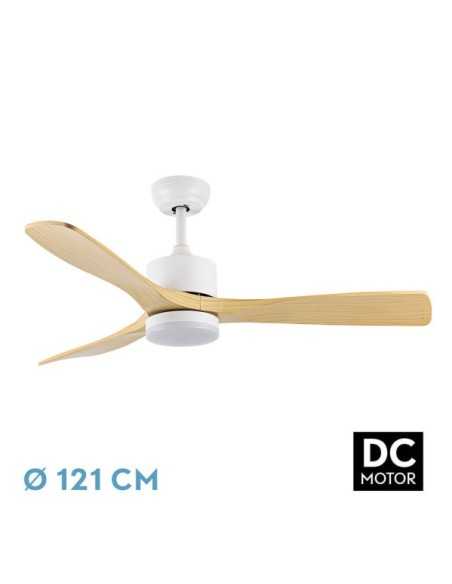 Ventilador DC AZABACHE 20W Blanco 3ASP.Haya 6VEL