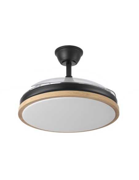 Ventilador DC EVROS 72W 6120LM Negro/Haya 107D