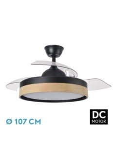 Ventilador DC IGLU 72W 6120LM Negro/Haya 3ASP.DESPLEGABLES