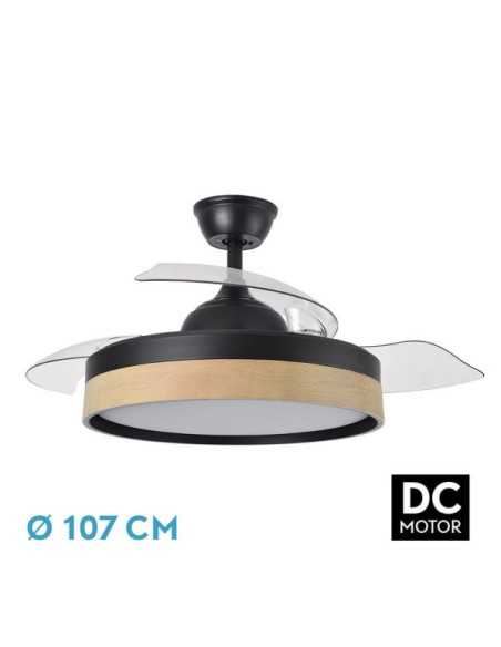 Ventilador DC IGLU 72W 6120LM Negro/Haya 3ASP.DESPLEGABLES