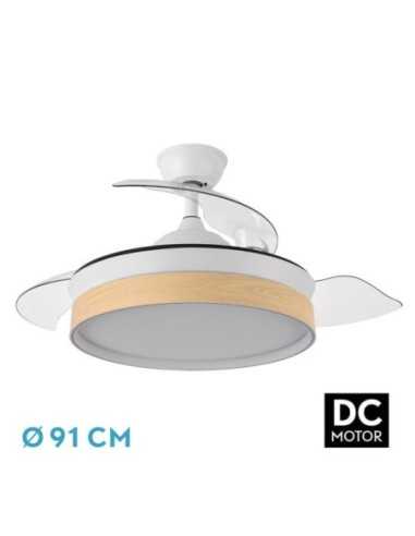 Ventilador DC IGLU BLANC/HAY 72W 6120LM 91D 3ASP.DESPLEGABLES