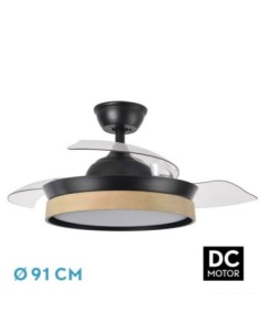 Ventilador DC IGLU Negro/Haya 72W 6120LM 91D