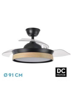 Ventilador DC IGLU Negro/Haya 72W 6120LM 91D