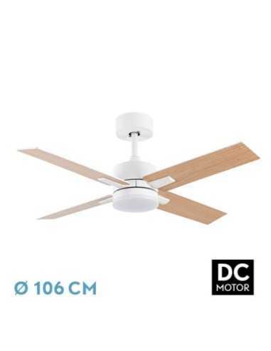 Ventilador DC TALCO 20W Blanco 4ASP. Blanco/Haya