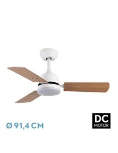 Ventilador DC PORTICO 20W Blanco 3ASPAS Blanco/Haya