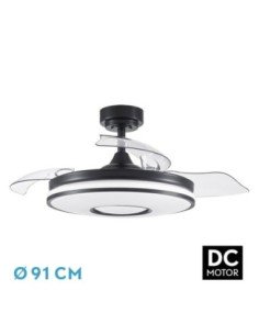 Ventilador DC DANI 48W 4800LM Negro 3ASPAS 6VELOCIDADES