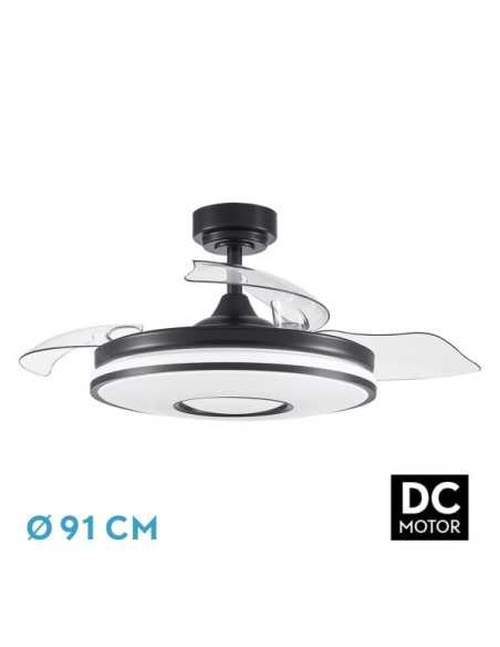 Ventilador DC DANI 48W 4800LM Negro 3ASPAS 6VELOCIDADES