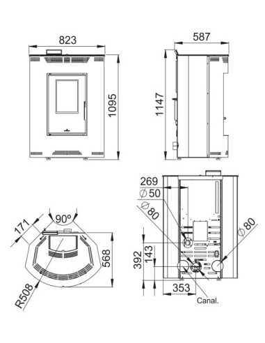 Estufa De Pellet BRONPI Princesa Marfil Rinc | Hogar Cahersa