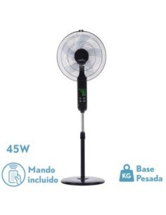 Ventilador de Pie RODIUM Negro 3VEL 45W REGX43X40CM