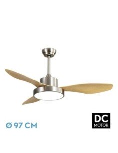 Ventilador DC HayaTE 24W 2650LM NIQUEL/Haya 3ASPAS