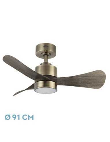 Ventilador DC ZEPELIN 18W 1900LM CUERO/ROBLE