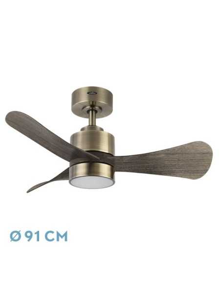 Ventilador DC ZEPELIN 18W 1900LM CUERO/ROBLE