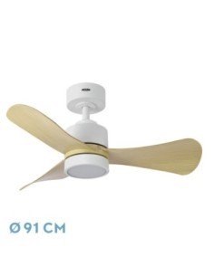 Ventilador DC ZEPELIN 18W 1900LM Blanco/Haya