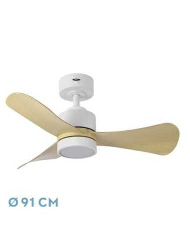 Ventilador DC ZEPELIN 18W 1900LM Blanco/Haya