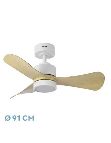 Ventilador DC ZEPELIN 18W 1900LM Blanco/Haya