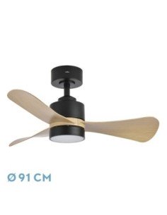 Ventilador DC ZEPELIN 18W 1900LM Negro/Madera