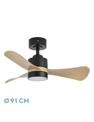 Ventilador DC ZEPELIN 18W 1900LM Negro/Madera
