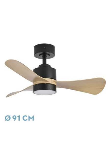 Ventilador DC ZEPELIN 18W 1900LM Negro/Madera