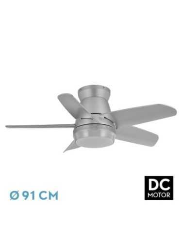 Ventilador DC NEUTRON 24W 2400LM PLATA 5 ASPAS