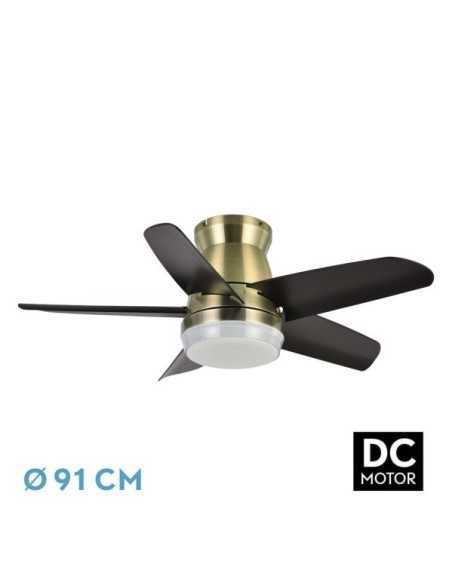 Ventilador DC NEUTRON 24W 2400LM CUERO/Negro