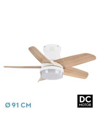 Ventilador DC NEUTRON 24W 2400LM Blanco/Haya