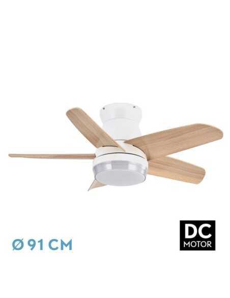 Ventilador DC NEUTRON 24W 2400LM Blanco/Haya