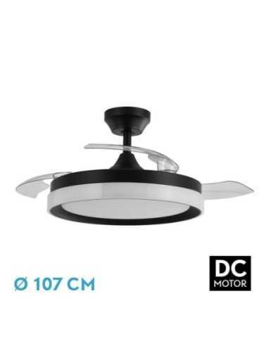 Ventilador DC ZENIT Negro 72W 3ASPAS DESPLEGABLES