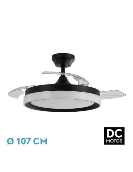 Ventilador DC ZENIT Negro 72W 3ASPAS DESPLEGABLES