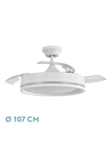 Ventilador DC CERRATO Blanco 72W 3ASPAS DESPLEGABLES