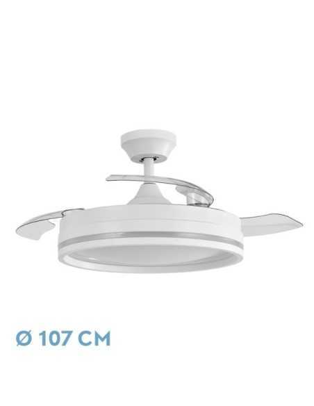 Ventilador DC CERRATO Blanco 72W 3ASPAS DESPLEGABLES