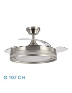 Ventilador de Techo DC CERRATO NIQUEL 72W 3 Aspas Desplegables 2
