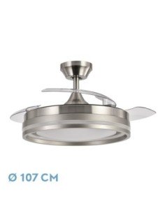 Ventilador de Techo DC CERRATO NIQUEL 72W 3 Aspas Desplegables 2