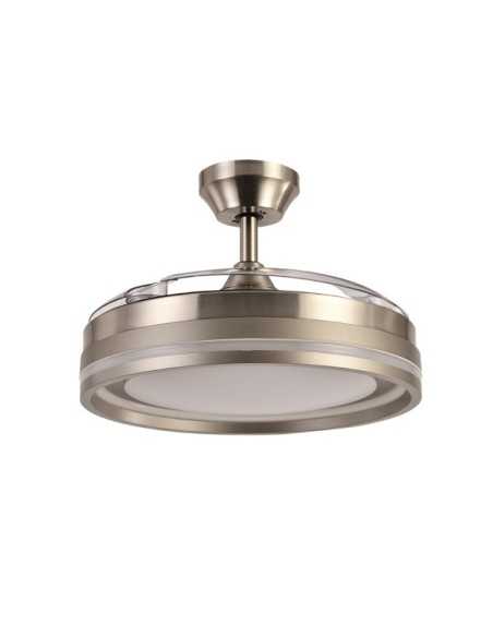 Ventilador de Techo DC CERRATO NIQUEL 72W 3 Aspas Desplegables