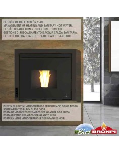 Estufa De Pellet Insertable BRONPI Hydro14kw | Hogar Cahersa