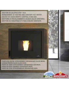 Estufa De Pellet Insertable BRONPI Hydro14kw | Hogar Cahersa